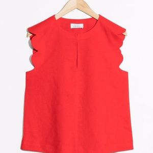 & Other Stories Scalloped Blouse